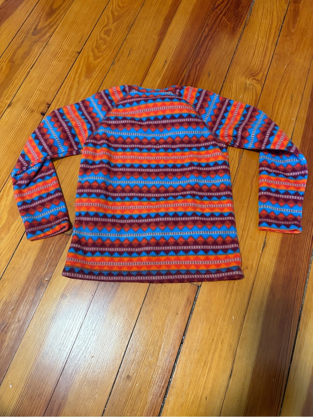 Patagonia 4T Micro D fleece crew pullover Aztec red blue - Picture 3 of 6